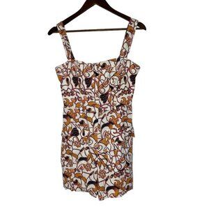 House Of Harlow 1960 Linen Blend Floral Print Sleeveless Romper Size 6 Women